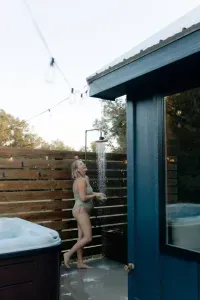 Feel refreshed in the outdoor shower (available during months when temperatures stay above freezing) 