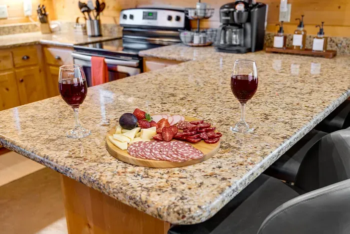 Kitchen Paradise: Bring your own Savor gourmet treats and wine at this spacious, stylish culinary hub!