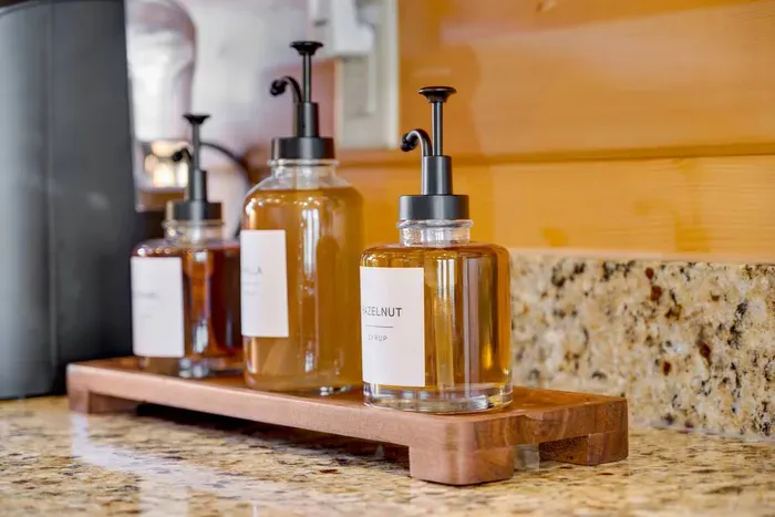 Flavor Station: Indulge in delightful syrups for your morning coffee or cocktails!
