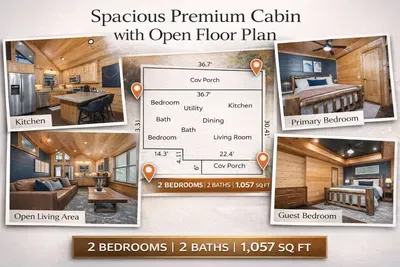 Spacious premium cabin with open floor plan!