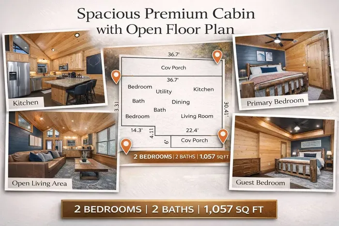 Spacious premium cabin with open floor plan!