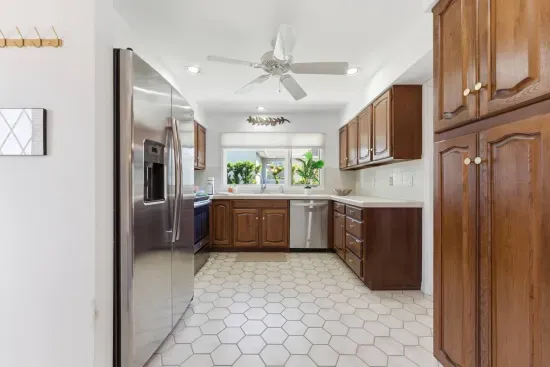 Grab a snack from the kitchen on your way in, just steps from the front door.