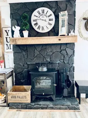 Electric Fireplace can be moved for Wood Fireplace