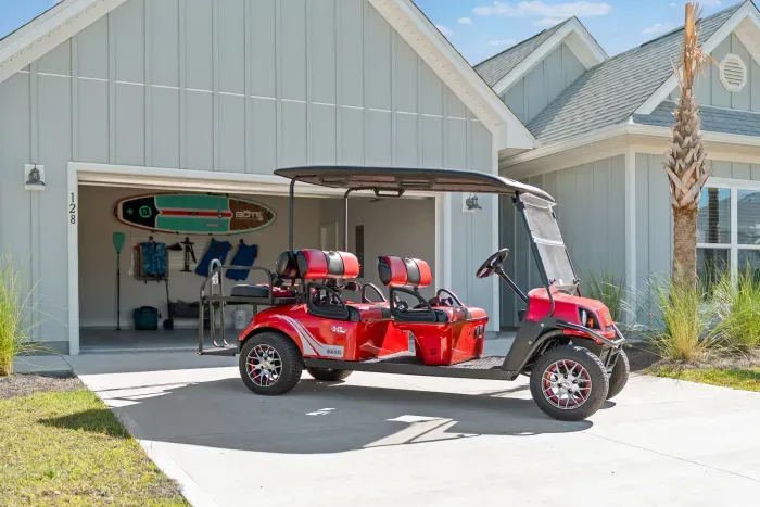 Enjoy the 6 seater golf cart with your rental.