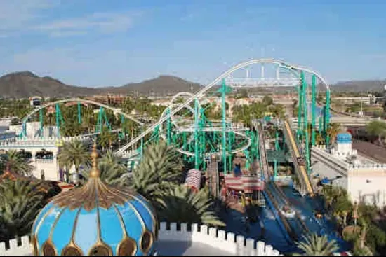 Ride a roller coaster at castles and coasters.