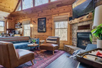Hang out with your favorite beverage and cozy up by the fireplace