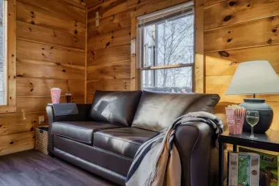 Sleep on our comfortable Queen Sized Sleeper Sofa while watching a movie or turn in for the night!