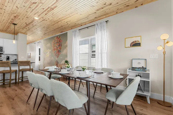 With seating for eight, there's plenty of room for everyone to dine together.
