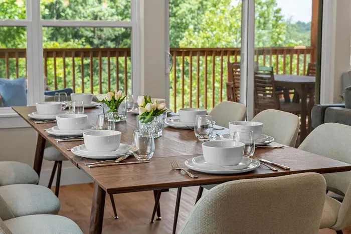 Gather, connect, and enjoy every bite around this beautiful 8-seat dining table.