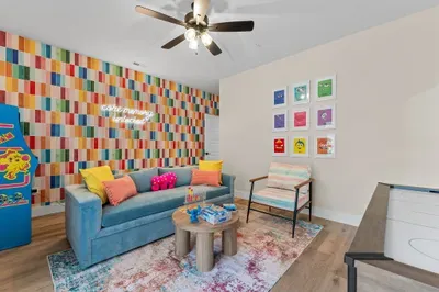 Endless entertainment awaits in this lively, colorful space.