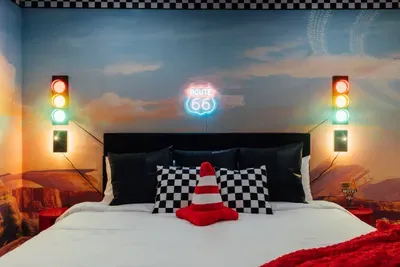 Cars-themed bedroom with fun, colorful décor inspired by racing and adventure.
