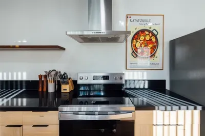 Fully equipped kitchen perfect for cooking meals and enjoying a comfortable stay.