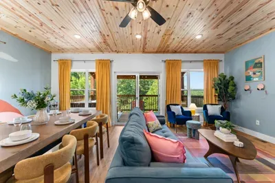 One vibrant, open space to dine, unwind, and stay connected! 🍽️🛋️