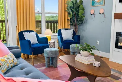 Cozy vibes, colorful views, and zero urge to leave the couch. 💖🛋️