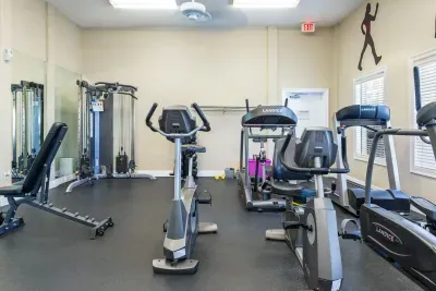 Fitness goals meet luxury. Stay on track with our fully-equipped resort gym, featuring everything you need to power up your workout!