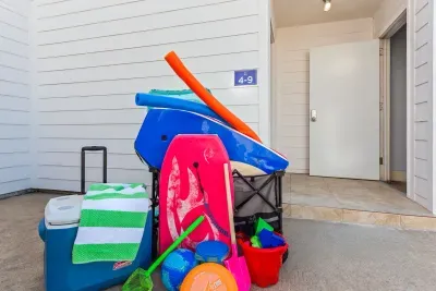 Beach day made easy! ️☀️ Seabreeze Villa has you covered with boogie boards, a cooler, towels, sand toys, and pool noodles—just grab and go for fun in the sun!