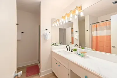 Conveniently located in the bunk room and living areas, this bathroom ensures everyone in your group has quick access when they need it.
