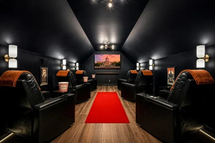 Bring the popcorn and settle into the private theater for the ultimate movie night experience.
