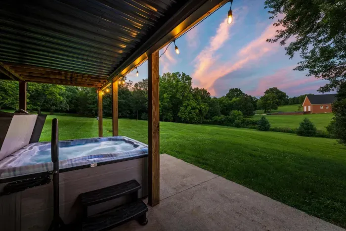 Soak under the stars in the new 7-person hot tub—the perfect way to end the day.