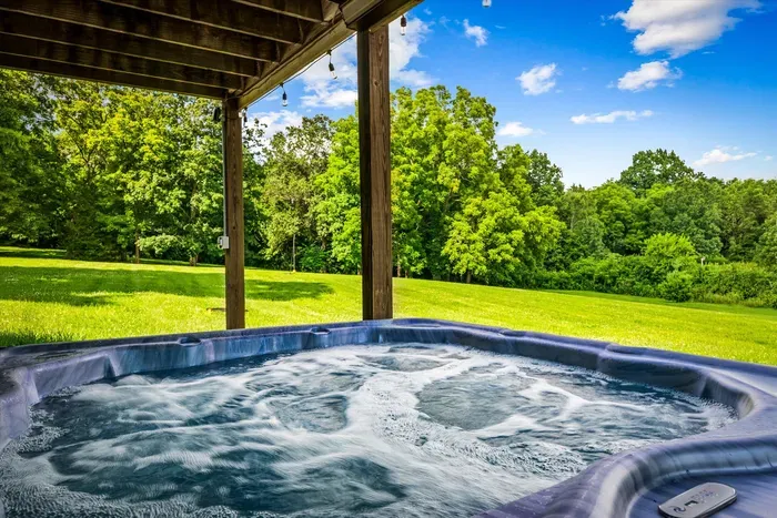 The new 7-person hot tub is the perfect place to soak, unwind, and reconnect.