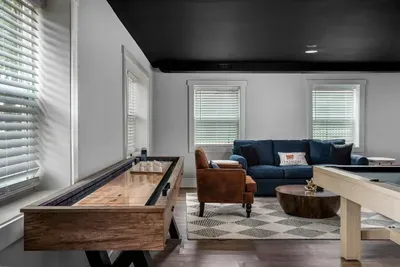 Game room with pool table for friendly competition