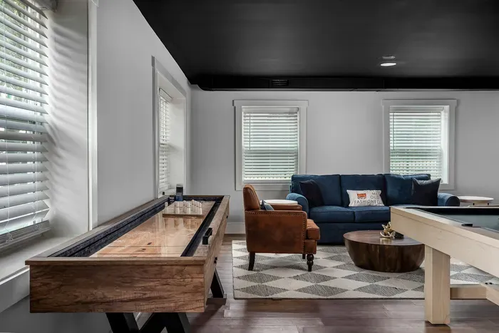 Game room with pool table for friendly competition