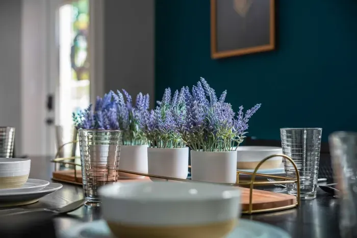 Enjoy dining together at the 8 person table