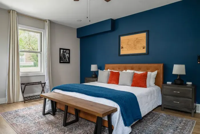 Master bedroom has king bed and is on the first floor