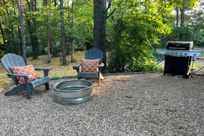 We provide the makings for your perfect night by the fire. Marshmallows, chocolate, graham crackers, firewood and fire sticks. You can't beat that deal. Or grill a steak or roast a hot dog.  Everything is ready for your night by the fire! Propane provided.