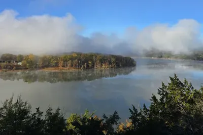Watching the fog lift from the lake - Peaceful paradise!