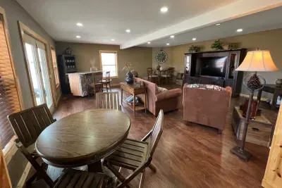 The media room provides ample space for everyone to gather. Use it to play hard and laugh loud. Play a wild game of Spicy Uno or a quiet puzzle. Take time to connect with each other. "It is a happy talent to know how to play." Ralph Waldo Emerson