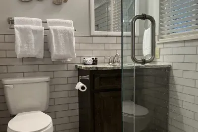 Bath attached to King Room has been updated and is beautiful!