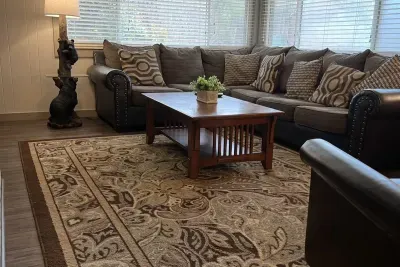 Very comfortable living area with a sleeper sofa.