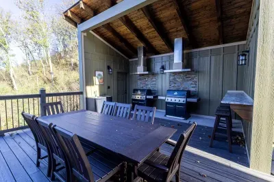 Outdoor Grills with Table for al fresco dining.