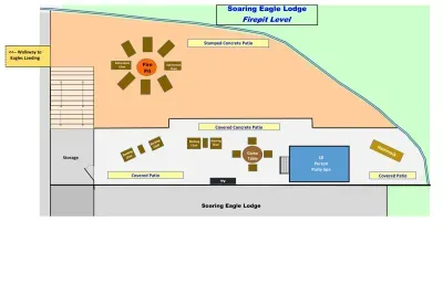 Fire Pit and Large Hot Tub Level (accessible by stairs)