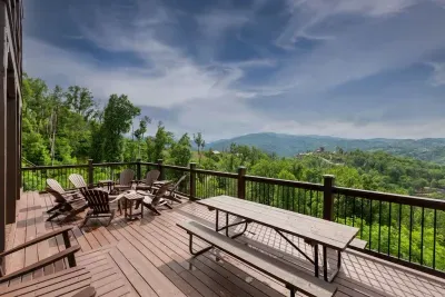 Firepit and Hot Tub level has a picnic table if you need to send the kids away to eat!