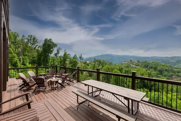 Firepit and Hot Tub level has a picnic table if you need to send the kids away to eat!