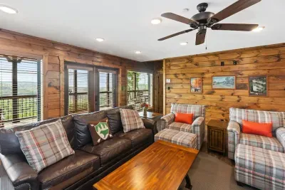 Middle level living area complete with sofa sleeper