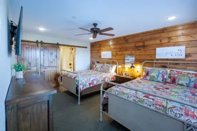 Lower Level Queen Bedroom with 2 great beds.  Great for the kids who like to stay up late playing games.