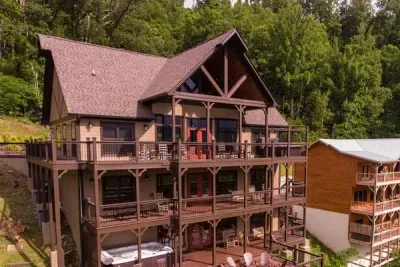 Just look at all those covered decks for your relaxation enjoyment in any weather.