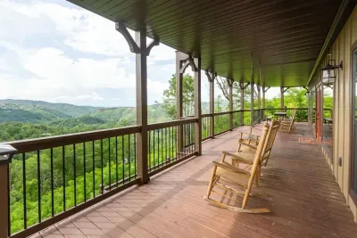 Middle level covered deck with rockers