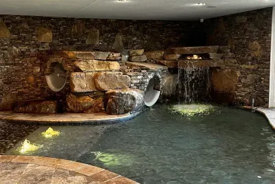 Kids and adults LOVE this slide and waterfall!