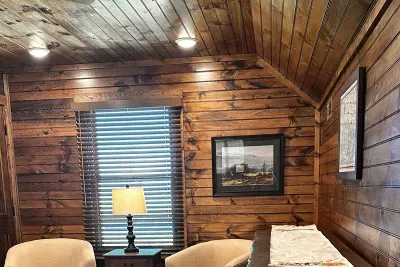 Need a place to do a little work?  Here it is!  Complete with a monitor