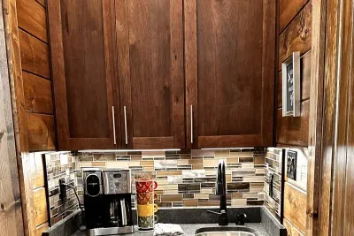 A coffee bar with all the toys to make your favorite morning brew