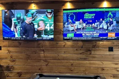 Sports Bar has 3 TVs in the Pool Table area