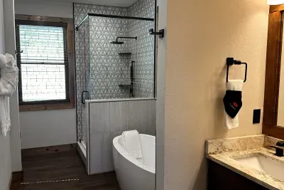 Designer-tiled bathrooms