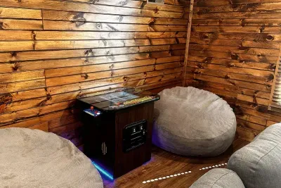 Upstairs loft with classic arcade games