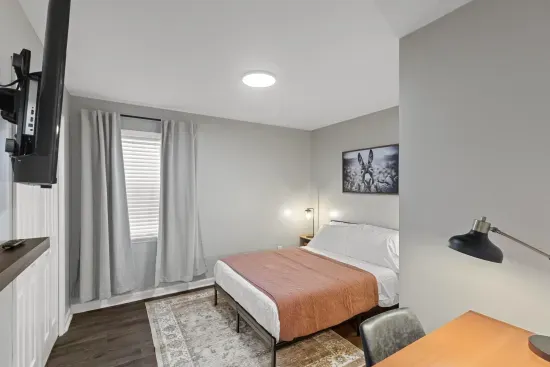 2nd guest room is equipped with a full sized, memory foam bed and a desk in case you have some work to do.