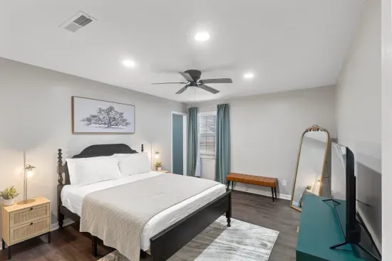 The master bedroom  and en suite are an oasis at the end of the day.