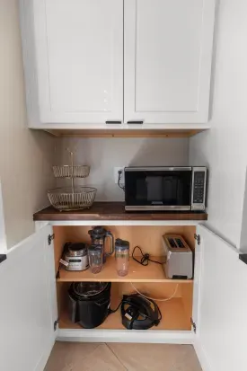 The blender and toaster are also great for a quick breakfast.